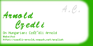 arnold czedli business card